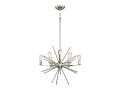 Elstead Carnegie 6 ljus ljuskrona silverfinish, E27