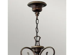 Elstead Cello 15 ljus ljuskrona antik brons, med glasskärmar