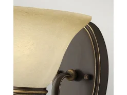 Elstead Cello 1 ljus vägglampa Antik bronsglasskärm, E27