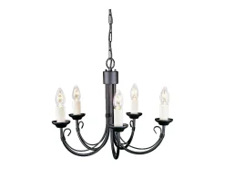 Elstead Chartwell 5 ljus ljuskrona svart finish, E14