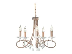 Elstead Christina 5 ljus ljuskrona silver, guldfinish, E14