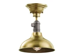 Elstead Cobson 1 Light Dome Tak Mini Pendel Mässing, E27