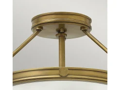 Elstead Collier 3 Ljus Small Semi Flush Ceiling Light Mässing, E14