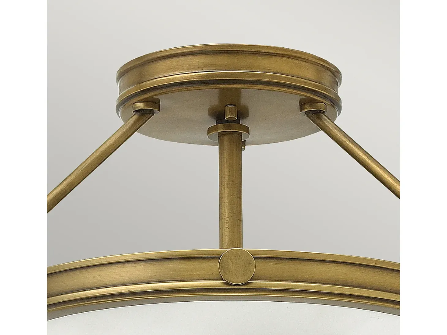 Elstead Collier 3 Ljus Small Semi Flush Ceiling Light Mässing, E14