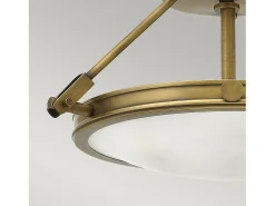 Elstead Collier 3 Ljus Small Semi Flush Ceiling Light Mässing, E14