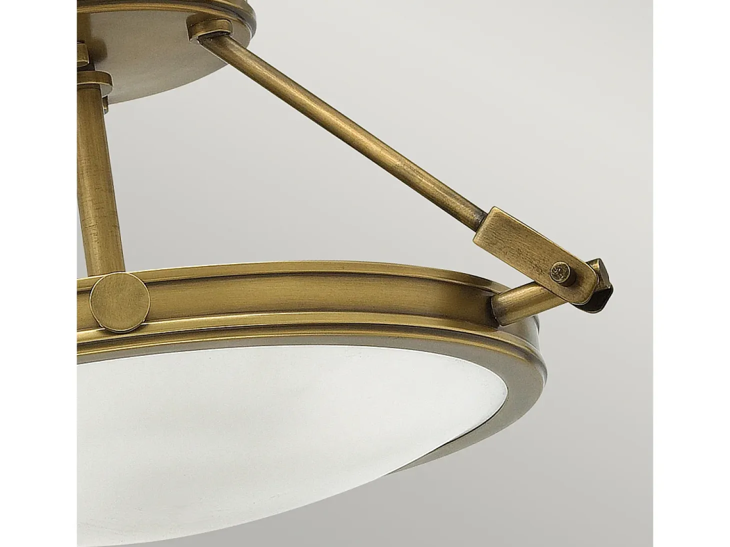 Elstead Collier 3 Ljus Small Semi Flush Ceiling Light Mässing, E14