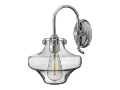 Elstead Congress 1 ljus glasskärm Vägglampa krom, E27