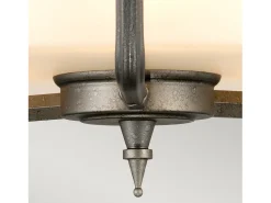 Elstead Crown 3 Ljus Semi Flush Ceiling Pendel Light Iron, E27