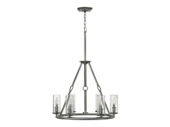 Elstead Dakota 6 ljus multiarm ljuskrona antik nickelfinish, E14