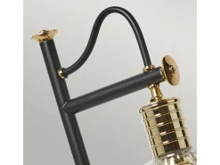 Elstead Douille 1 ljus bordslampa polerad mässing, svart, E27