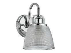 Elstead Dublin 1 ljus vägglampa, polerad krom, polerad krom, IP44, G9
