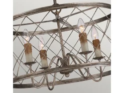 Elstead Dury 4 Light Cage Takhänge Century Silver Leaf, E14