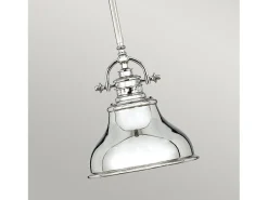 Elstead Emery 1 Light Dome Tak Mini Pendel Silver, E27