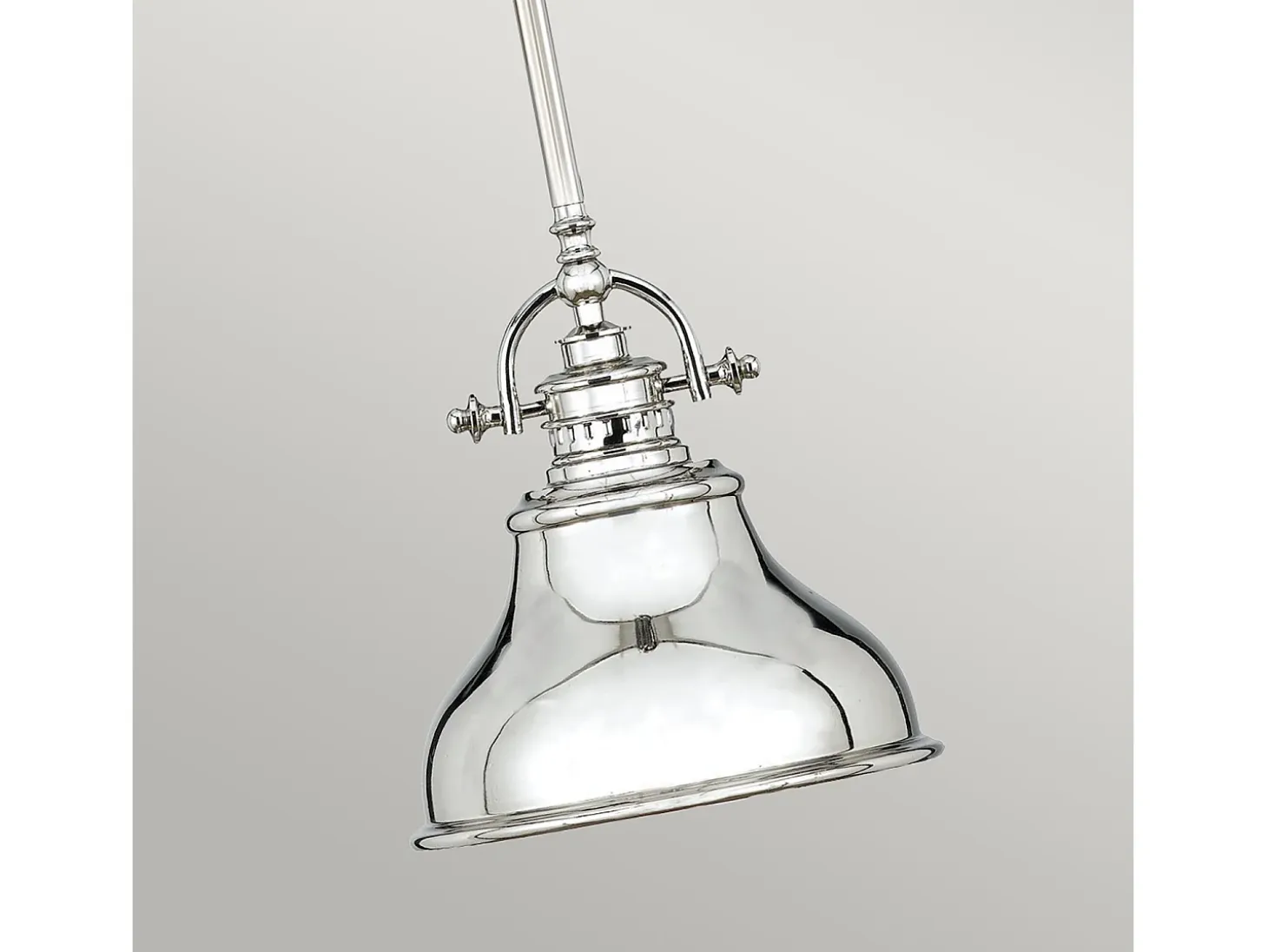 Elstead Emery 1 Light Dome Tak Mini Pendel Silver, E27