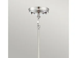 Elstead Emery 1 Light Dome Tak Mini Pendel Silver, E27