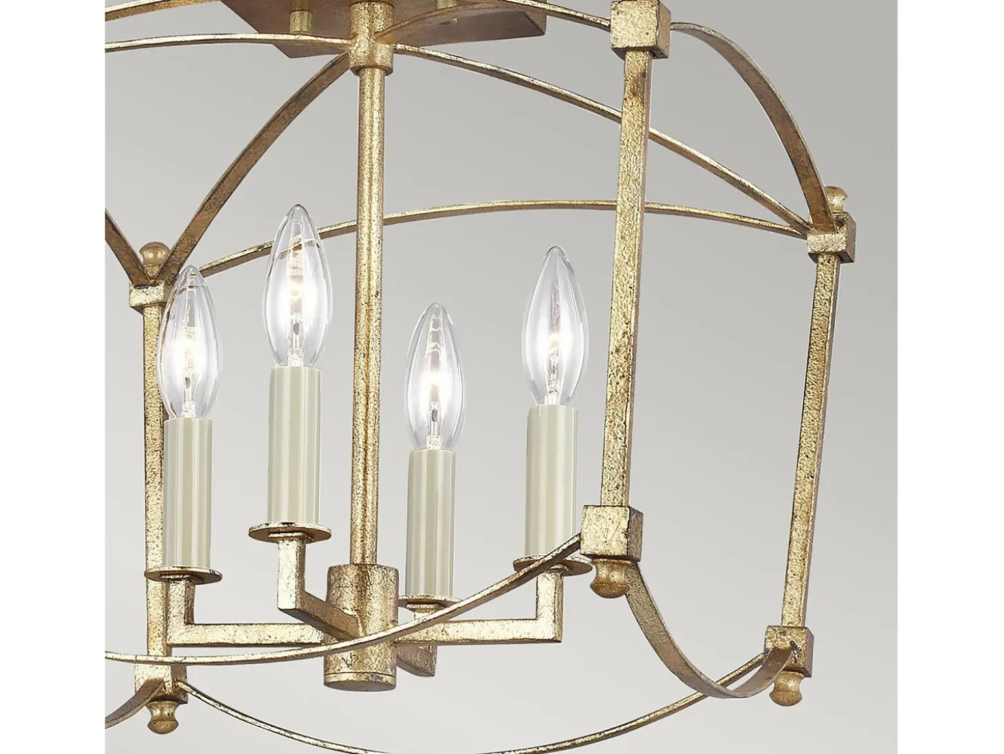 Elstead Feiss Thayer Semi Flush Taklampa Antik Guld