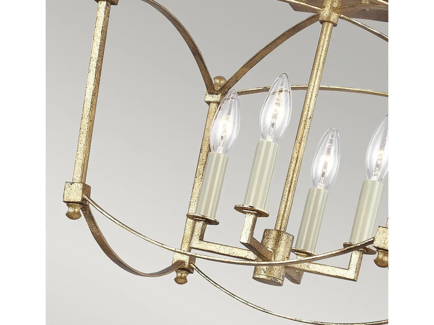 Elstead Feiss Thayer Semi Flush Taklampa Antik Guld