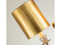 Elstead Flambeau 2 ljus inomhusljus väggljus svart, guld med skärmar, E14