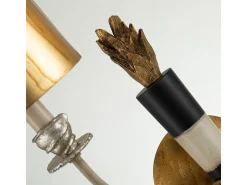 Elstead Flambeau 2 ljus inomhusljus väggljus svart, guld med skärmar, E14