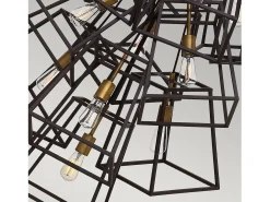 Elstead Fulton 13 Light Large Cluster Drop Chandelier Pendel, Brons