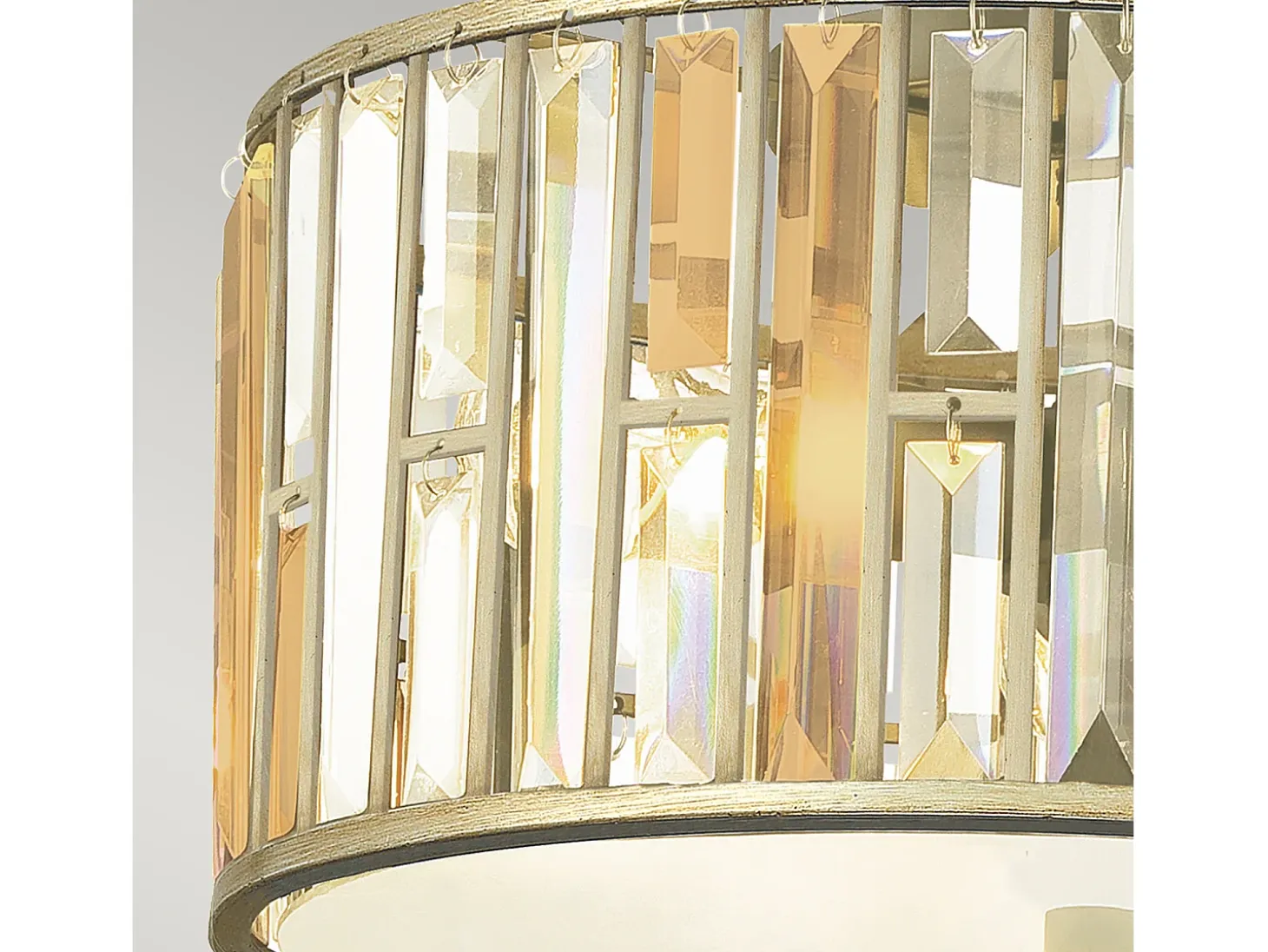 Elstead Gemma 3 ljus infälld taklampa Silver Leaf, E27