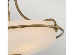 Elstead Griffin 3 Light Semi-Flush Light - Weathered Brass, E27