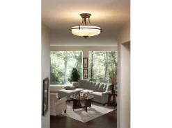 Elstead Griffin 4 Ljus Semi Flush Ceiling Light Palladian Brons, E27