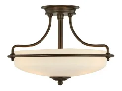 Elstead Griffin 3 Ljus Semi Flush Ceiling Light Palladian Brons, E27