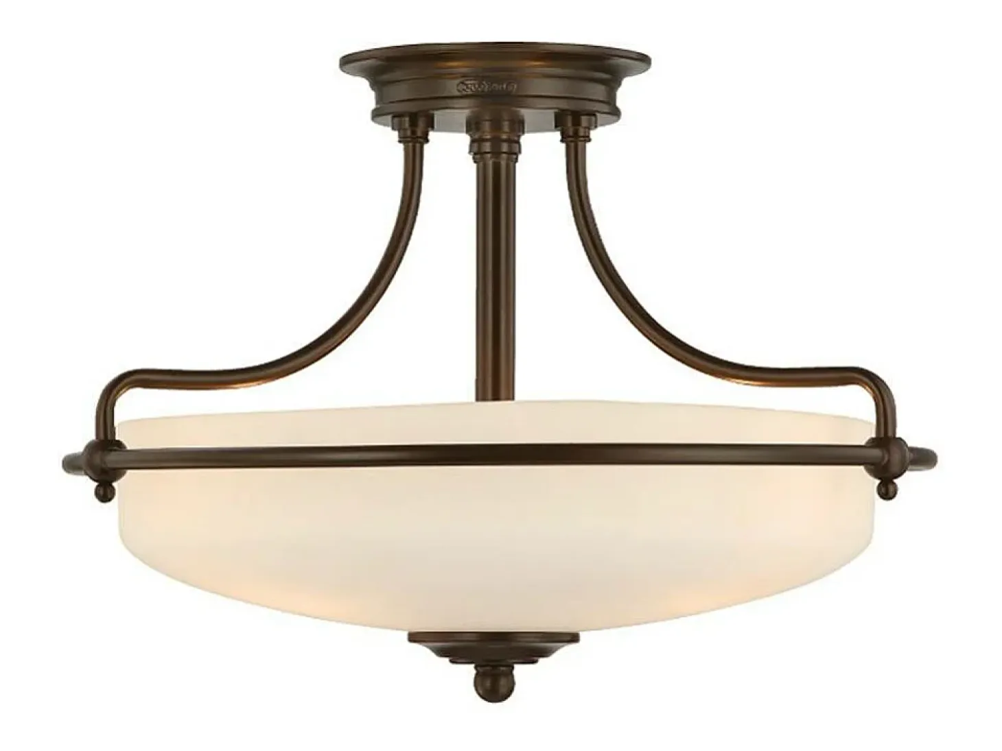 Elstead Griffin 3 Ljus Semi Flush Ceiling Light Palladian Brons, E27