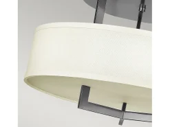 Elstead Hampton 3 Ljus Semi Flush Ceiling Light Antik Nickel, E27