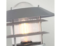 Elstead Helsingor 1 ljus utomhuslykta ljus silver med PIR rörelsesensor IP44, E27