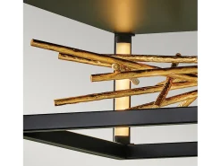 Elstead Hinkley Styx Integrerad LED Semi Flush Light Black & Golded Gold, 3000K