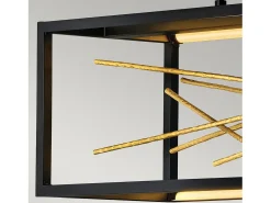 Elstead Hinkley Styx Integrerad LED Bar Pendel Taklampa Svart & Guldguld, 3000K