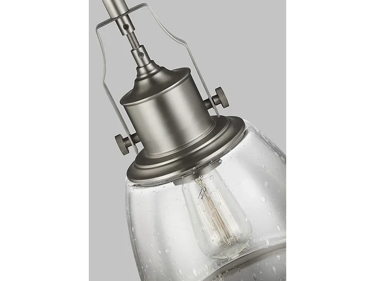 Elstead Hobson 1 Light Medium Dome Takhänge Satin Nickel, E27