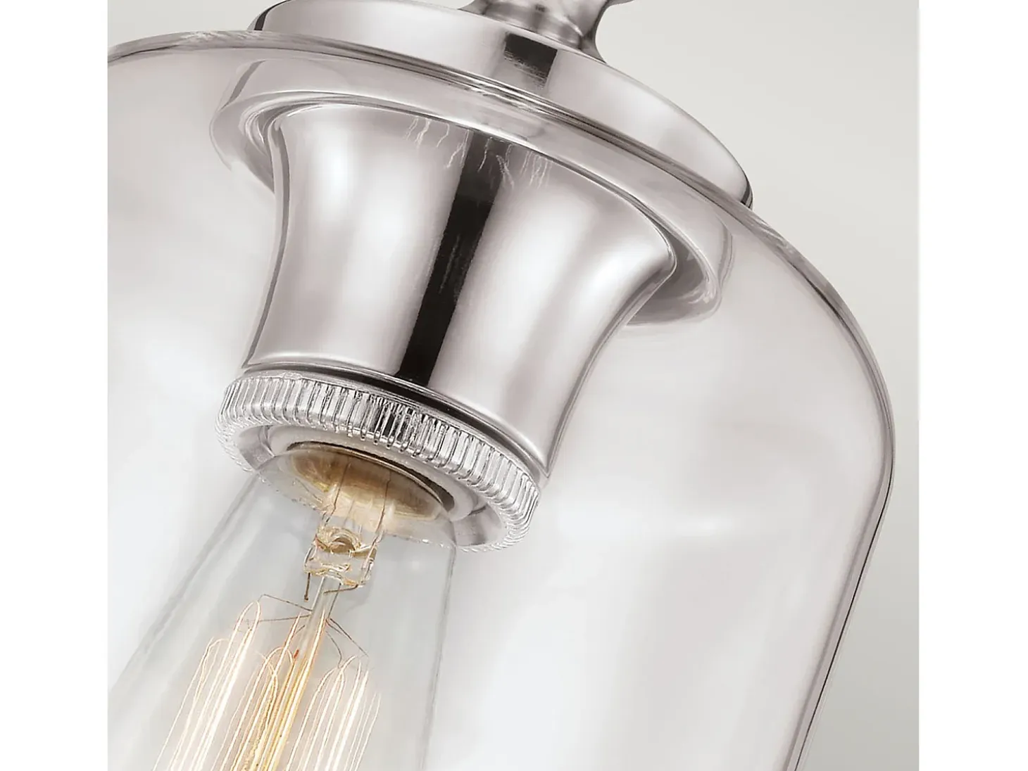 Elstead Hounslow 1 Light Ceiling Mini Pendel Polerad Nickel, E27