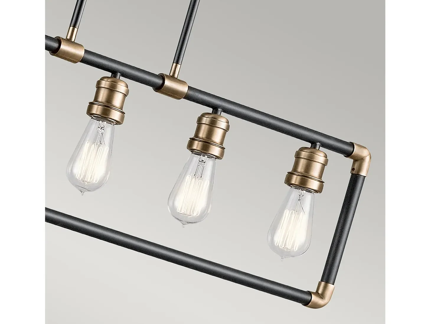 Elstead Imahn 5 Light Ceiling Chandelier Pendel Bar Light Black, Natural Brass, E27