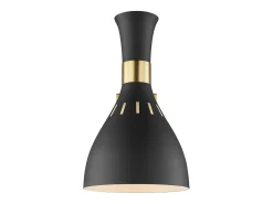 Elstead Joan 1 Light Dome Wall Light, Midnight Black, Burnished Brass, E27