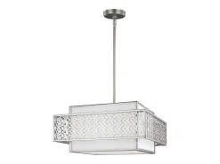 Elstead Kenney 3 Light Ceiling Pendel Bar Silver, E27