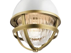 Elstead Kichler Tollis Globe Pendel Taklampa Natur Mässing & Vit