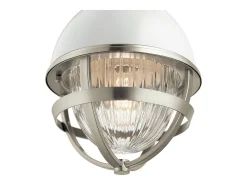 Elstead Kichler Tollis Globe Pendel Taklampa Borstad Nickel & Vit