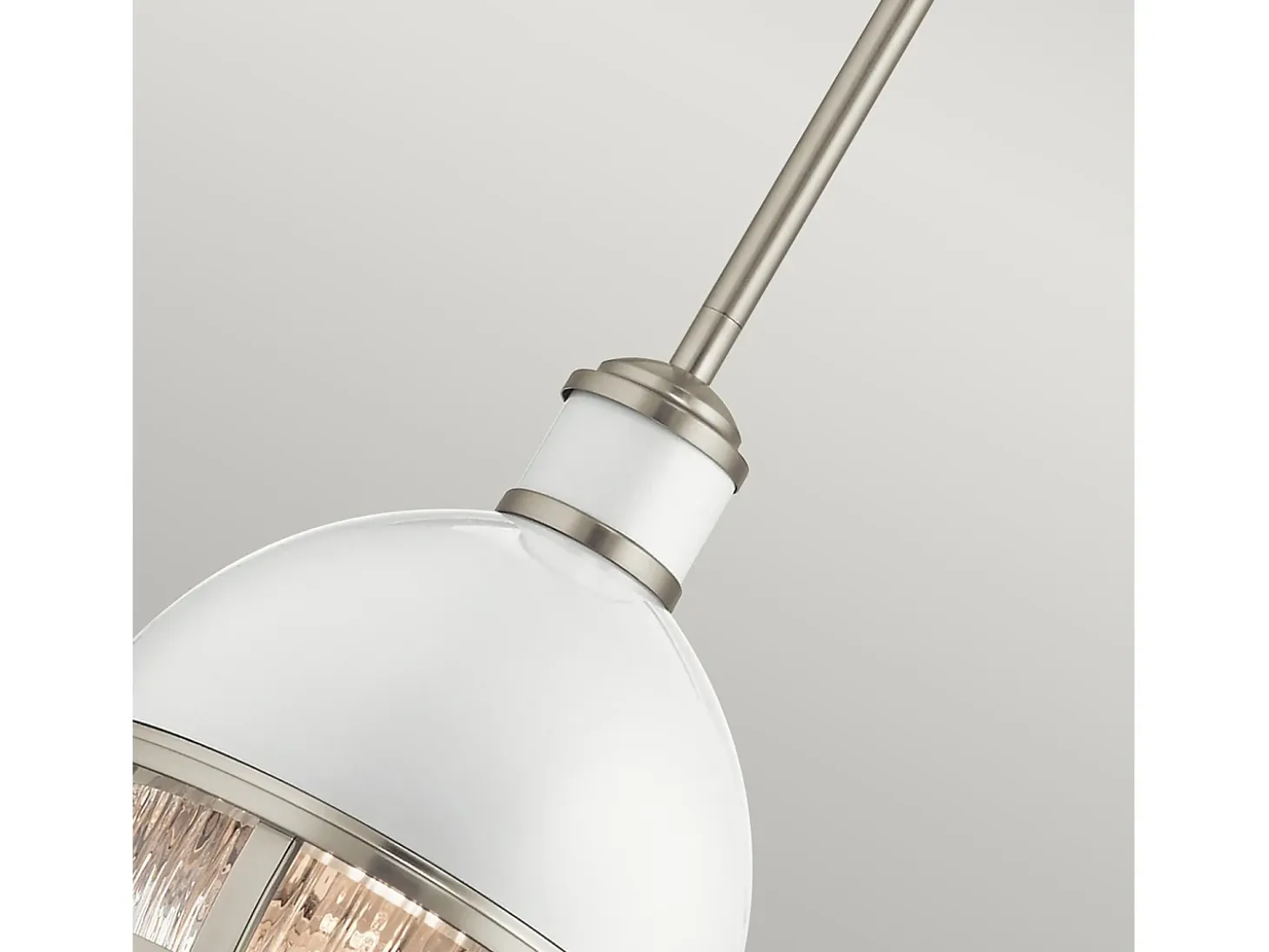 Elstead Kichler Tollis Globe Pendel Taklampa Borstad Nickel & Vit