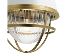 Elstead Kichler Tollis Globe Pendel Taklampa Natur Mässing & Vit