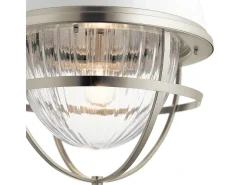 Elstead Kichler Tollis Globe Pendel Taklampa Borstad Nickel & Vit