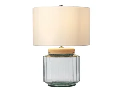 Elstead Luga Bordslampa - Naturligt, polerat nickel, glas