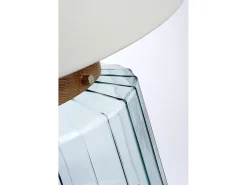 Elstead Luga Bordslampa - Naturligt, polerat nickel, glas
