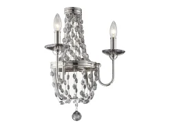 Elstead Malia 2 ljus inomhusljus vägglampa polerad nickel, E14