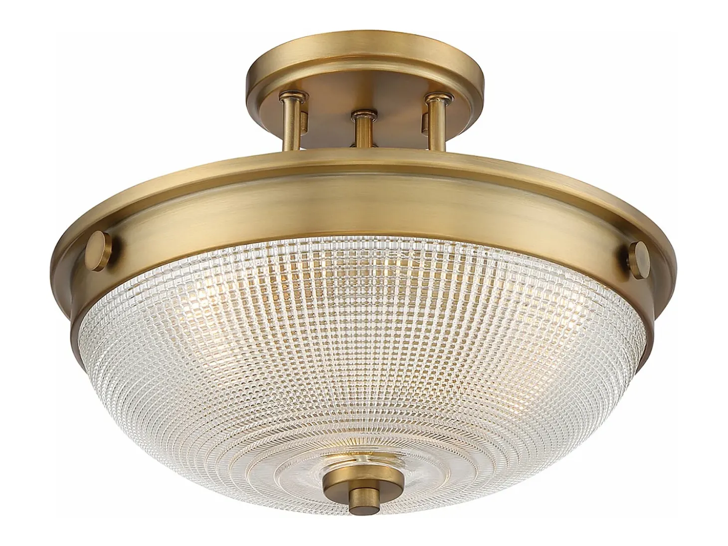 Elstead Mantle 2 Light Semi-Flush - Weathered Brass, E27