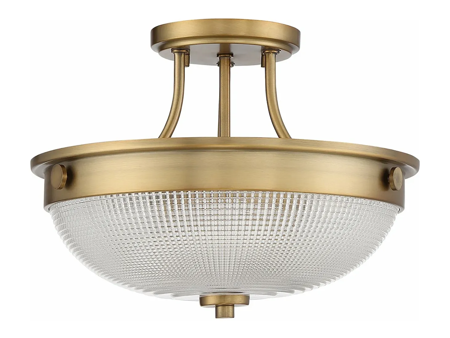 Elstead Mantle 2 Light Semi-Flush - Weathered Brass, E27