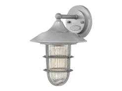 Elstead Marina 1 Ljus Liten Utomhusvägglykta Silver IP44, E27
