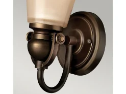 Elstead Mayflower 1 ljus vägglampa Olde bronsglasskärm, E27